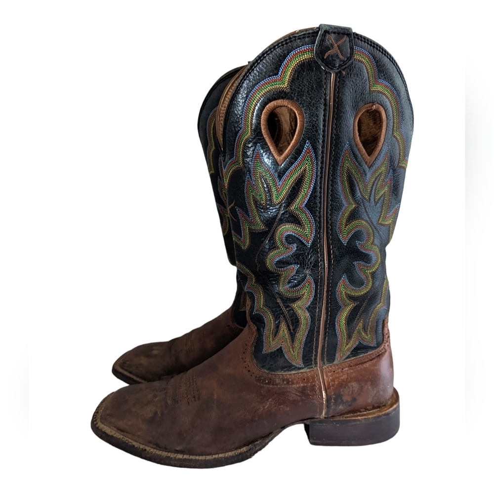Twisted X Buckaroo Roper Style Two Tone Leather Cowboy Western Boots Size 9D - Picture 1 of 13